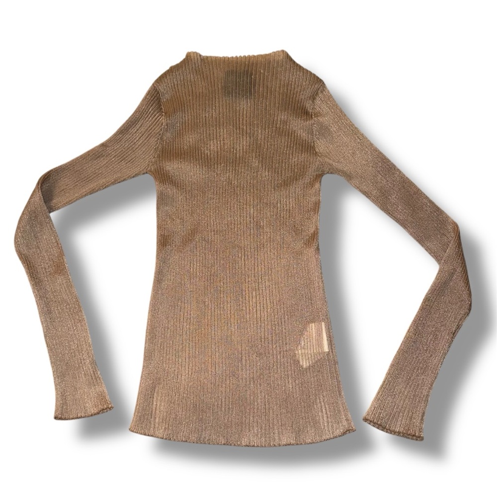 UNITED TOKYO see-through rib top long sleeve blouse